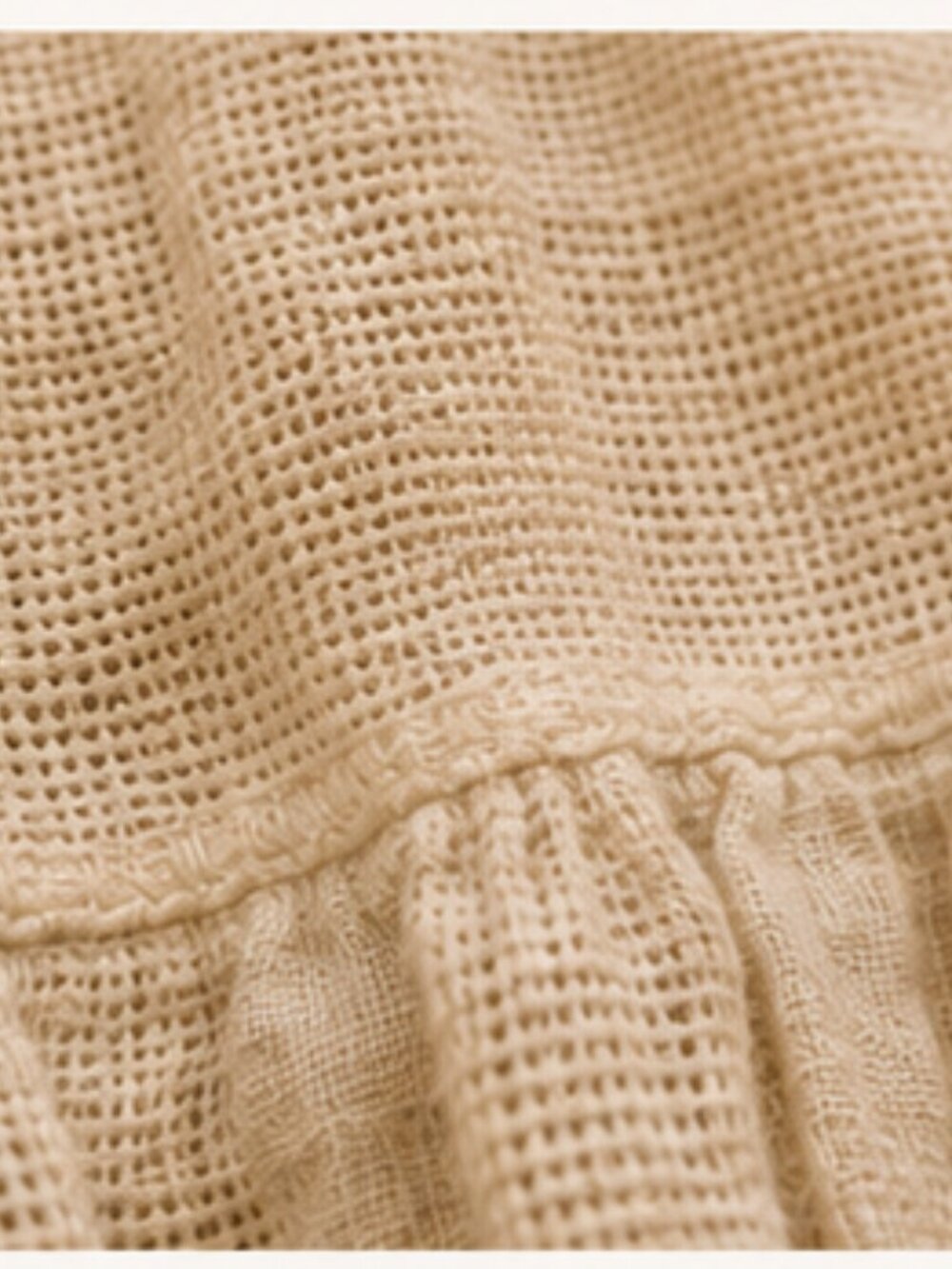 Made in Italy Linen Cotton Tiered Maxi Skirt Neutral Boho Resort Quiet Luxury M - Picture 6 of 10